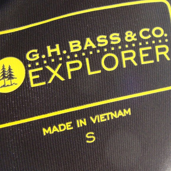 GH BASS Black Long Sleeve 1/2 Zip "EXPLORER" Athletic Workout Top Sz SMALL - Picture 8 of 8